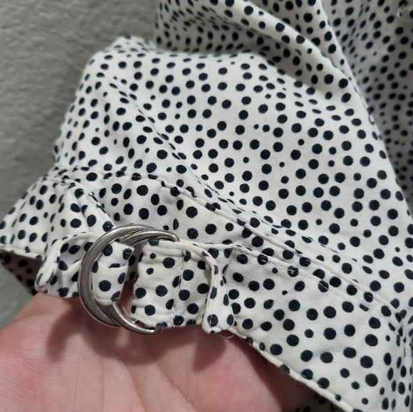 Lane Bryant Buckle Short Sleeve Button Up Top - Picture 4 of 6